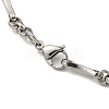 Ion Plating(IP) Two Tone 201 Stainless Steel Oval & Bar Link Chain Bracelet BJEW-B078-25GP-3