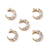 Brass Micro Pave Clear Cubic Zirconia Charms KK-E068-VF276-4