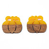 Autumn Theme Resin & Walnut Wood Pendants RESI-N025-027-B03-2