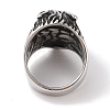 Viking 304 Stainless Steel Wolf Head Wide Finger Rings for Mens RJEW-U005-16A-AS-3