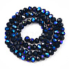 Electroplate Opaque Solid Color Glass Beads Strands X1-EGLA-A034-P6mm-L22-2