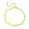 Electroplated Glass Rondelle Beads Link Bracelets BJEW-JB13677-4