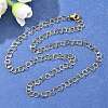 Ion Plating(IP) 304 Stainless Steel Cable Chain Necklaces MAK-G006-01G-3