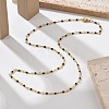 2mm Faceted Round Natural Spinel & Brass Link Chain Necklaces NJEW-S436-01-1