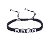 Adjustable Unisex Letter WWJD Acrylic Braided Bead Bracelets RA5830-4-1