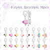 16Pcs 8 Style Ice Cream & Cake Handmade Polymer Clay Imitation Food Pendant Stitch Markers HJEW-NB00031-2