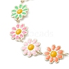 3Pcs Brass Enamel Link Chain Bracelets for Women BJEW-JB01439-4
