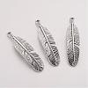 Tibetan Style Alloy Feather Pendants TIBEP-Q043-326-RS-2