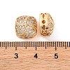 Brass Micro Pave Clear Cubic Zirconia Beads KK-S389-25G-3