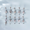 316L Surgical Stainless Steel Clear Cubic Zirconia Curved Barbell Belly Rings WG7644D-04-1