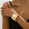 Chunk Retro Alloy Pleated Hinged Bangles for Women DN0946-1