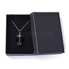 Natural Tourmaline Pendant Necklaces NJEW-JN02425-6