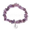 Natural Amethyst Chip Beaded Stretch Bracelets BJEW-JB11133-10-1