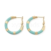 PVD Vacuum Plating 201 Stainless Steel Enamel Hoop Earrings for Women EJEW-B016-33F-4