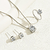 Simple and Elegant Alloy Zircon Earrings & Necklaces & Rings Sets for Women YT4710-1