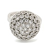 Real Platinum Plated Brass Micro Pave Clear Cubic Zirconia Cuff Rings RJEW-L113-017P-02-2