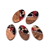 Transparent Resin and Walnut Wood Pendants RESI-T057-03E-1