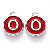 Platinum Plated Alloy Enamel Charms X-ENAM-S118-03O-P-1