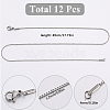 12Pcs 304 Stainless Steel Box Chain Necklaces Set NJEW-SC0001-21-2