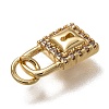 Brass Micro Pave Clear Cubic Zirconia Charms ZIRC-B001-13G-3