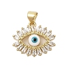 Evil Eye Rack Plating Brass Micro Pave Cubic Zirconia Pendants KK-Z074-16G-1