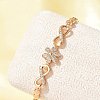 Brass Micro Pave Cubic Zirconia Link Chain Bracelets KK-R217-43G-3