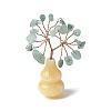 Natural Green Aventurine Chips Tree of Life Decorations with Topaz Gourd Base DJEW-P021-A02-1