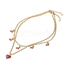 Dainty Heart & Cherry Alloy Enamel Pendant Necklaces Set for Teen Girl Women NJEW-JN03757-2