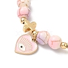 Heart with Eye Alloy Enamel Charm Bracelets BJEW-JB12287-01-3