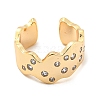Real 14K Gold Plated Brass with Cubic Zirconia Cuff Earrings EJEW-M232-01G-G-2