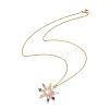 Glass Bead Braided Star Pendant Necklace NJEW-MZ00021-2