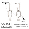304 Stainless Steel & Cubic Zirconia Stud Dangle Earrings WG6C88A-02-1