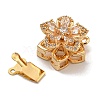 Brass Micro Pave Clear Cubic Zirconia Box Clasps KK-U037-35G-3