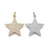 Brass Micro Pave Clear Cubic Zirconia Pendants ZIRC-M108-28-1