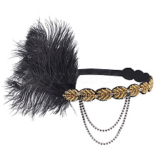 Elastic Feather Headbands OHAR-WH0036-02A