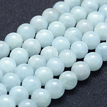 Natural Aquamarine Beads Strands G-P342-10B-8mm-AB+