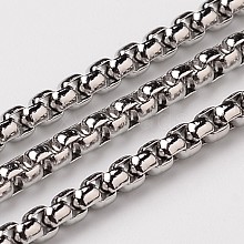 Tarnish Resistant 304 Stainless Steel Venetian Chains Box Chains CHS-H001-2.5mm-05P