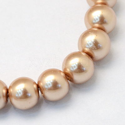 Baking Paint Pearlized Glass Pearl Round Bead Strands HY-Q330-8mm-11-1