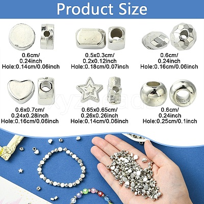 600Pcs 6 Styles CCB Plastic Beads Sets CCB-YW0001-48-1