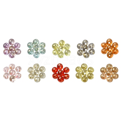 50G 10 Colors Transparent Acrylic Beads FIND-CJ0002-86-1