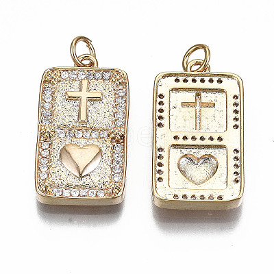 Brass Micro Pave Clear Cubic Zirconia Pendants LS-KK-S356-233G-NF-1