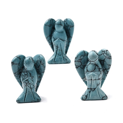 Synthetic Turquoise Angel Figurine DJEW-N006-01A-27-1