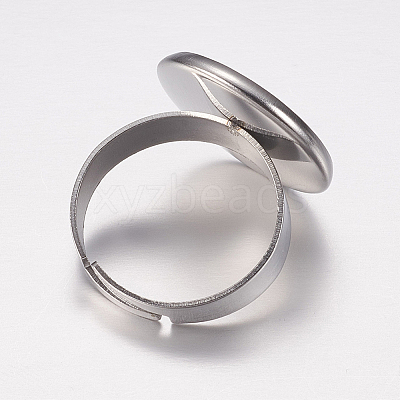 Tarnish Resistant Adjustable 304 Stainless Steel Finger Rings Components LS-STAS-I097-037C-P-1