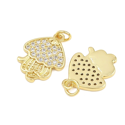 Brass Micro Pave Cubic Zirconia Pendants KK-D005-06B-G-1
