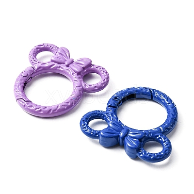 10Pcs Spray Painted Alloy Spring Gate Rings FIND-YW0001-59-1