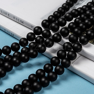 Natural Black Agate Beads Strands G-D543-10mm-1