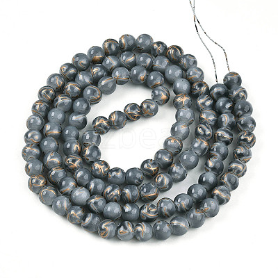 Baking Paint Glass Beads Strands DGLA-N010-8mm-09-1
