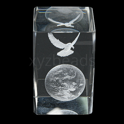3D Laser Engraving Animal Glass Figurine DJEW-R013-01A-1