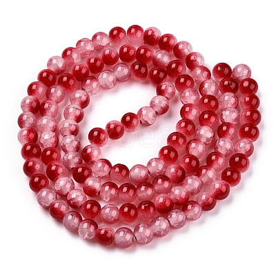 Crackle Baking Paint Imitation Jade Glass Beads Strands DGLA-T003-10mm-11-1
