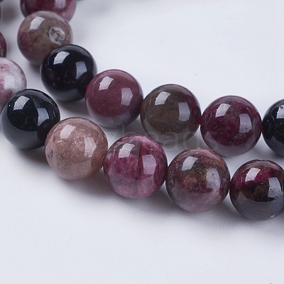 Natural Tourmaline Beads Strands G-G446-8mm-03-1